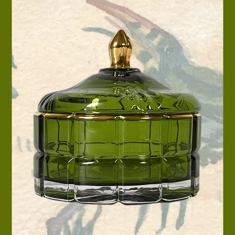 Glazen bakje met deksel groen